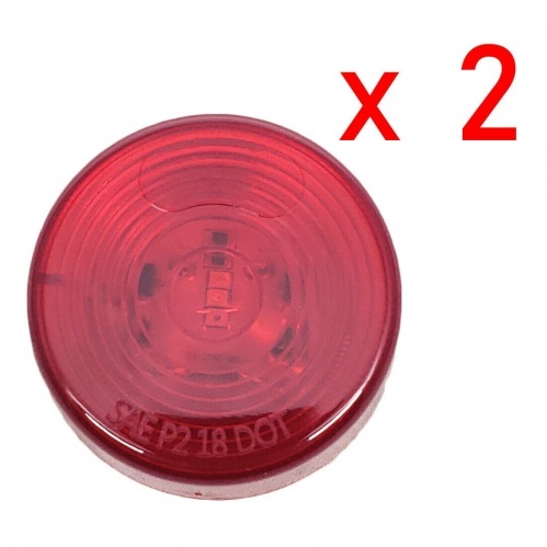 2x Red 2 inch LED Round Truck Trailer Side Marker Clearance Light  Boat 12V